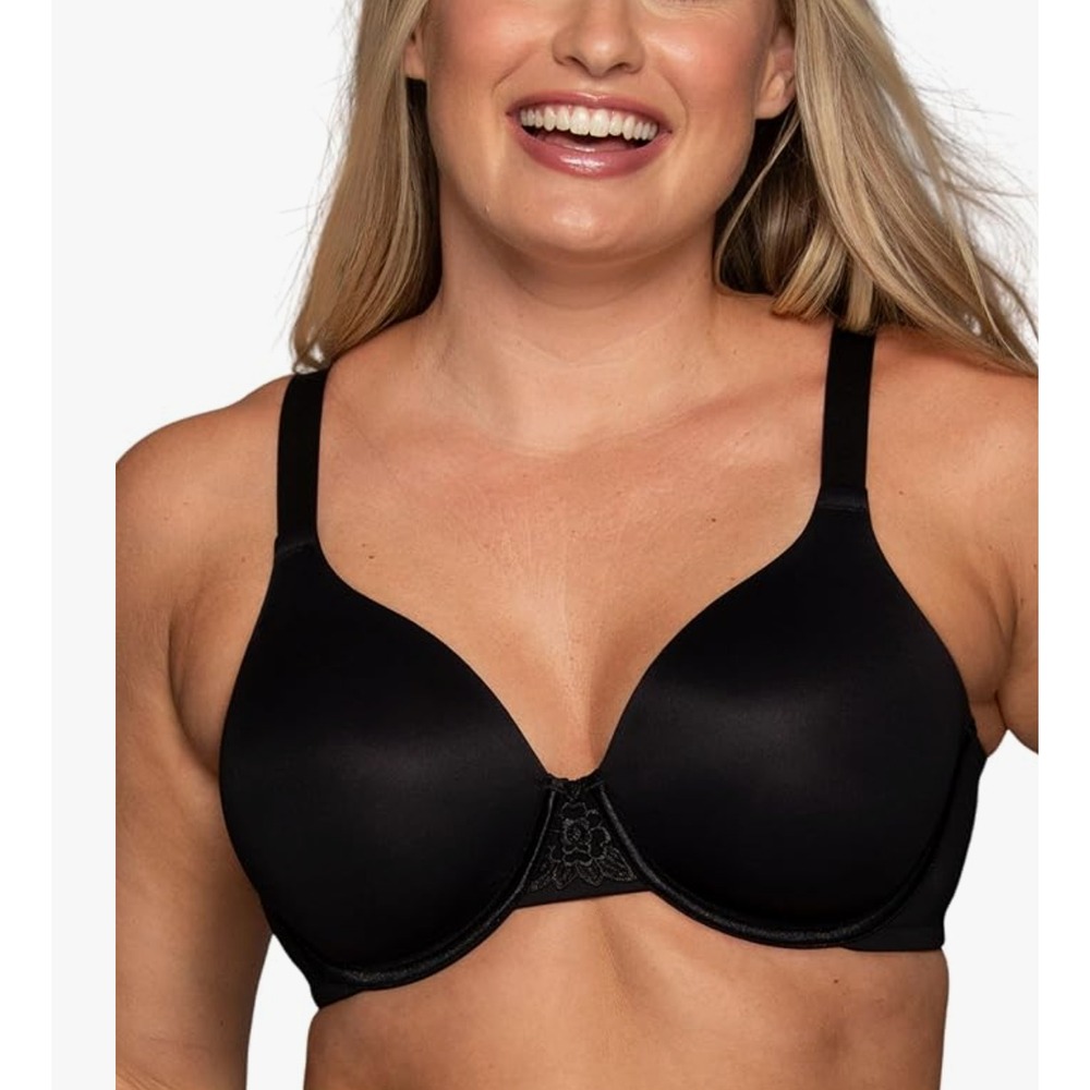 Vanity Fair Bra 76080 Women's 34H Black Full Coverage Underwire Smooth Back NEW